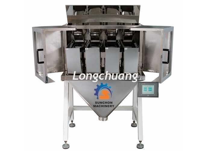 Four Head Linear Weigher 3000ml Hopper Volume 7 Inch Touch Screen Operate