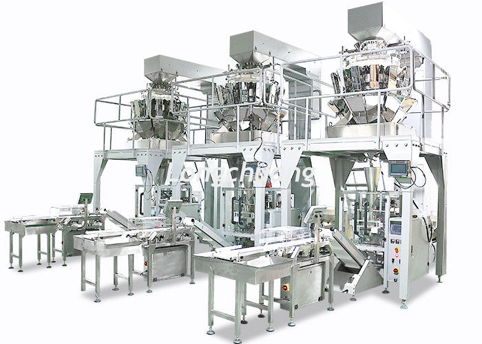 50 / 100g Automatic Chips Packing Machine , 10 Heads Weighing And Packing Machine
