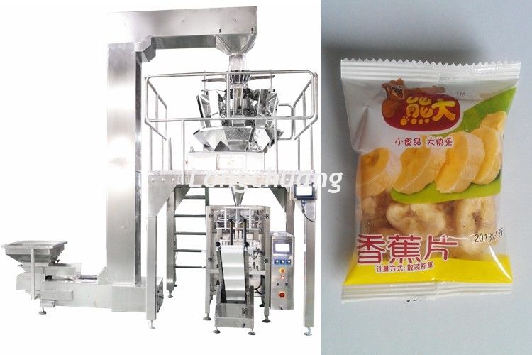 10 Heads Weigher Banana Chips Packing Machine,Made of Stainless Steel