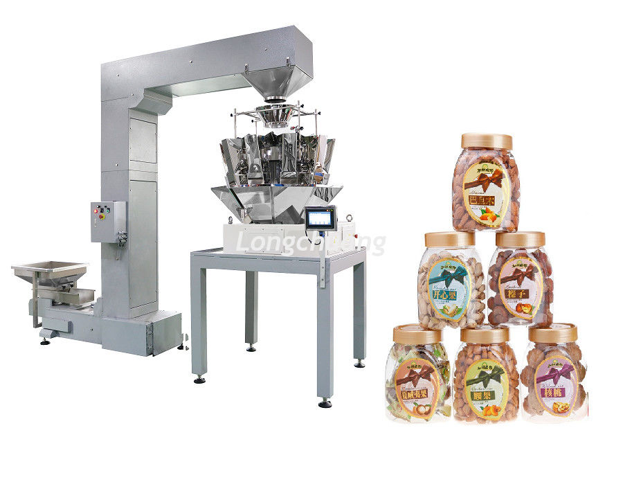Multiheads Weigh Fill Machine For Food In Box / Bottle / Can / Doybag