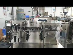Two-output liquid fruit juice, honey, soy sauce pre-made bags,horizontal doypack packaging machine