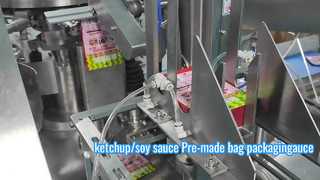 Saus voorgemaakte zakverpakkingsmachine, vierzijdige platte zakverpakkingsmachine