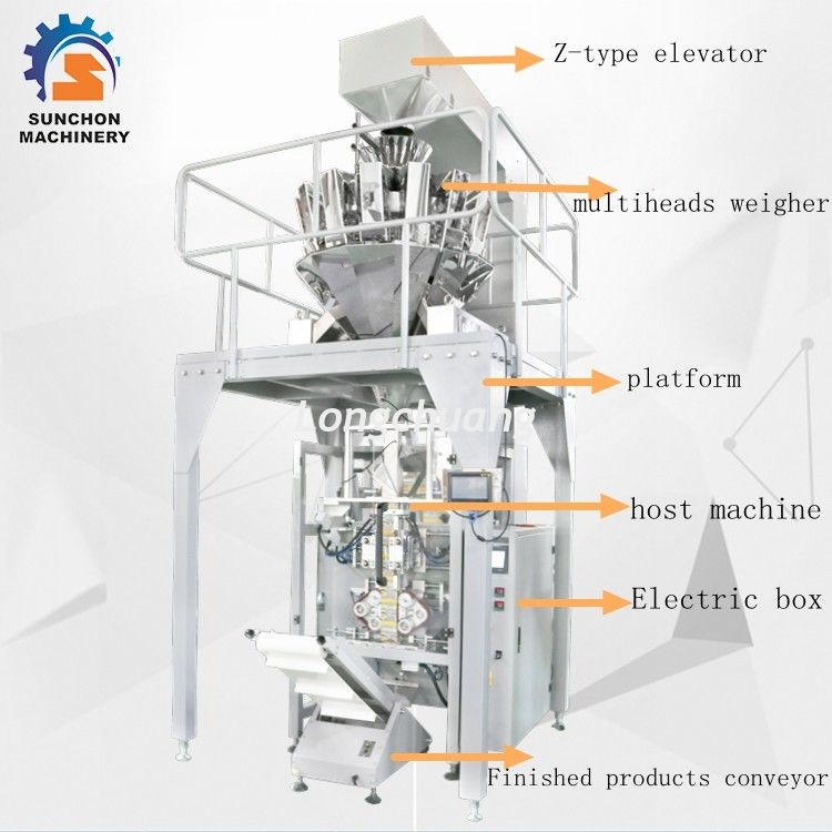 SUN -520 Stainless Steel Multiheads Weigher Weighing Popcorn Noodle Snack Food Puffy Food
