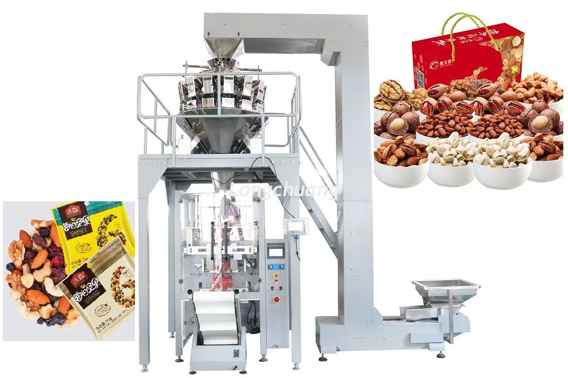 High Efficiency Automatic Multihead Weigher Packing Machine / Snack Food Bagging Machine