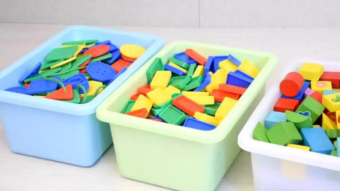 Someone Packing Color Blocks Colored Toy Color Sorter Machine Building Blocks Optical Color Sorter